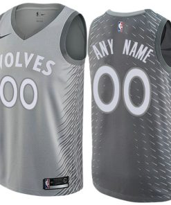 Custom Minnesota Timberwolves Gray City Edition Jersey
