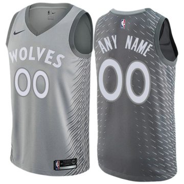 Custom Minnesota Timberwolves Gray City Edition Jersey