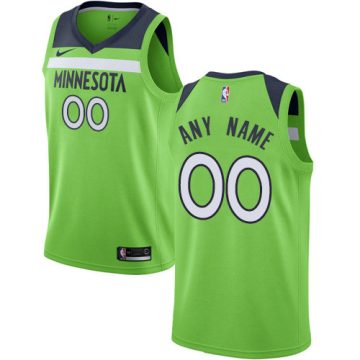 Custom Minnesota Timberwolves Green Statement Edition Jersey