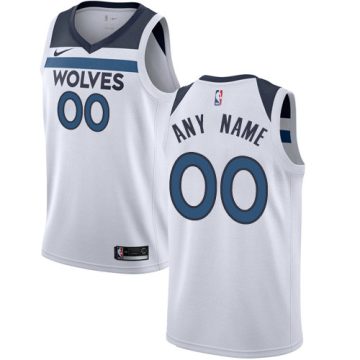 Custom Minnesota Timberwolves White Association Edition Jersey