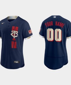 Custom Minnesota Twins 2021 All-star Game Flex Base Jersey Navy