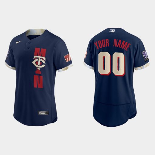 Custom Minnesota Twins 2021 All-star Game Flex Base Jersey Navy