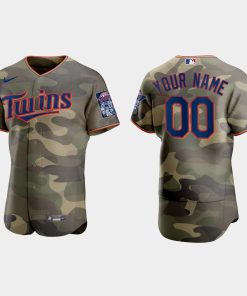 Custom Minnesota Twins 2021 National Armed Forces Day Flex Base Jersey Camo