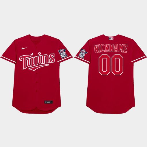 Custom Minnesota Twins 2021 Players' Weekend Nickname Jersey Red