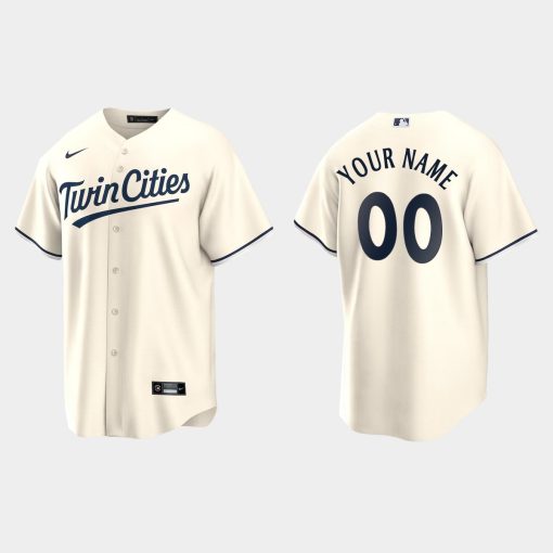 Custom Minnesota Twins Cool Base Alternate Jersey Cream