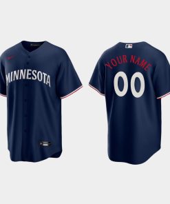 Custom Minnesota Twins Cool Base Alternate Jersey Navy
