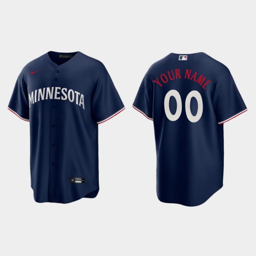 Custom Minnesota Twins Cool Base Alternate Jersey Navy