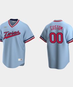 Custom Minnesota Twins Cooperstown Collection Road Jersey Light Blue