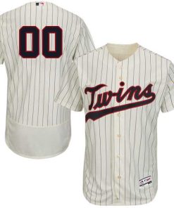 Custom Minnesota Twins Cream Stripe Stitched Flex Base Jersey