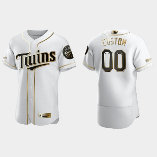 Custom Minnesota Twins Flex Base Golden Edition Jersey White