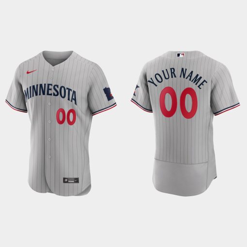 Custom Minnesota Twins Flex Base Jersey Gray