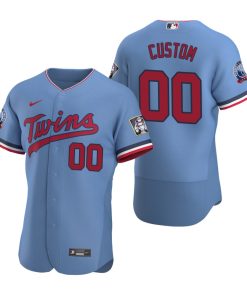 Custom Minnesota Twins Blue Stitched Flex Base Jersey