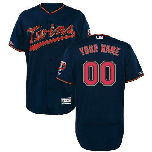 Custom Minnesota Twins Navy Alternate Collection Flex Base Jersey