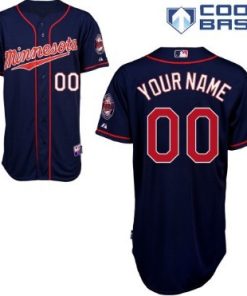 Custom Minnesota Twins Navy Blue With Minnesota Jersey