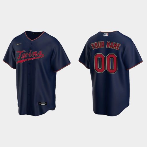 Custom Minnesota Twins Navy Cool Base Alternate Jersey