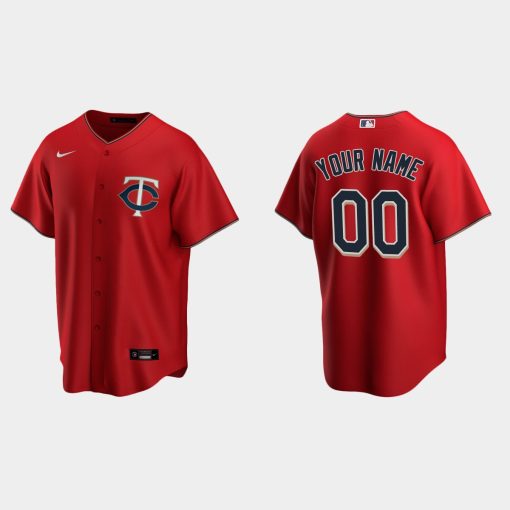 Custom Minnesota Twins Red Cool Base Alternate Jersey