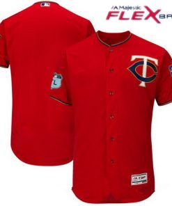 Custom Minnesota Twins Red Stitched Flex Base Jersey