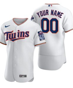Custom Minnesota Twins White Stitched Flex Base Jersey