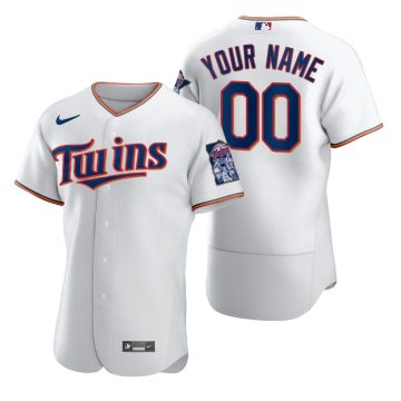 Custom Minnesota Twins White Stitched Flex Base Jersey