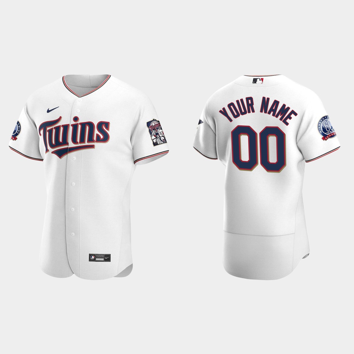 Custom Minnesota Twins White Flex Base 2020 Home Jersey - Heretro.com