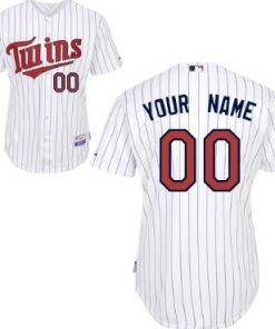 Custom Minnesota Twins White Pinstripe Jersey