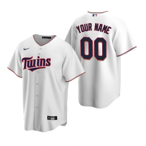 Custom Minnesota Twins Home White Stitched Cool Base Jersey