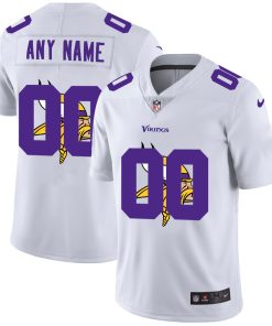 Custom Minnesota Vikings White Team Big Logo Vapor Untouchable Limited Jersey
