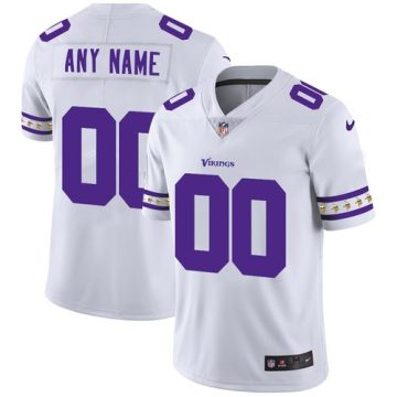 Custom Minnesota Vikings White Team Logo Vapor Limited Jersey
