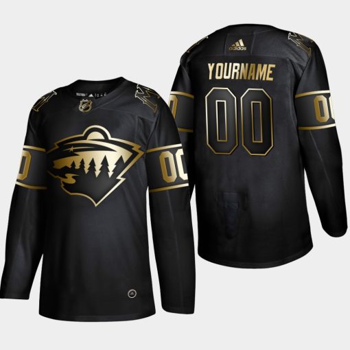 Custom Minnesota Wild 2019 Golden Edition Black Player Jersey