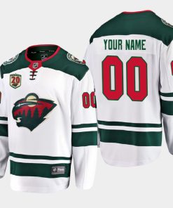 Custom Minnesota Wild 2020-21 20th Anniversary Away White Jersey