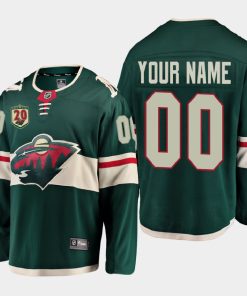 Custom Minnesota Wild 2020-21 20th Anniversary Home Black Jersey