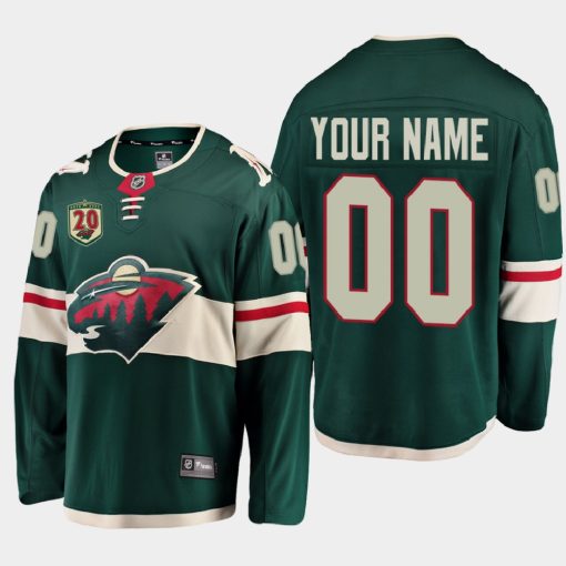 Custom Minnesota Wild 2020-21 20th Anniversary Home Black Jersey