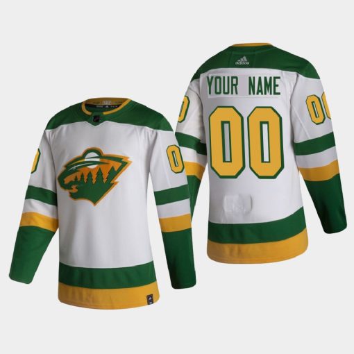 Custom Minnesota Wild 2021 Season Reverse Retro White Jersey