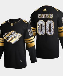 Custom Minnesota Wild 2022 Stanley Cup Playoffs Black Diamond Edition Jersey