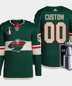 Custom Minnesota Wild 2022 Stanley Cup Playoffs Green Pro Jersey