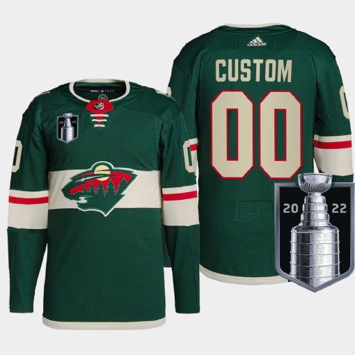 Custom Minnesota Wild 2022 Stanley Cup Playoffs Green Pro Jersey