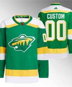 Custom Minnesota Wild Green 2022-23 Reverse Retro Stitched Jersey