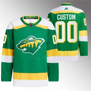 Custom Minnesota Wild Green 2022-23 Reverse Retro Stitched Jersey