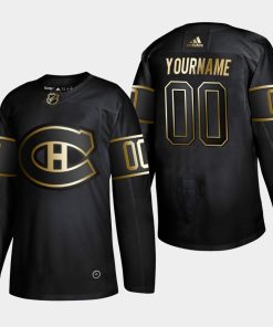 Custom Montreal Canadiens 2019 Golden Edition Player Jersey Black