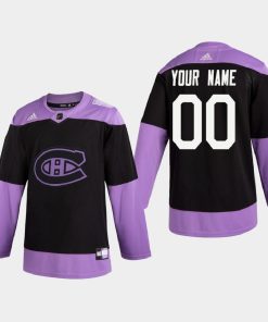 Custom Montreal Canadiens 2020 Hockey Fights Cancer Practice Black Jersey