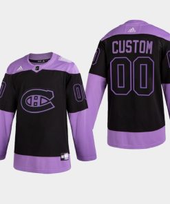 Custom Montreal Canadiens 2021 Hockey Fights Cancer Night Purple Jersey