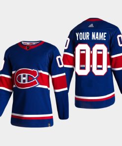 Custom Montreal Canadiens 2021 Season Reverse Retro Special Edition Blue Jersey