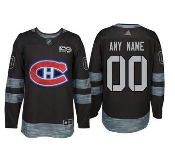 Custom Montreal Canadiens Black 1917 2017 100th Anniversary Jersey