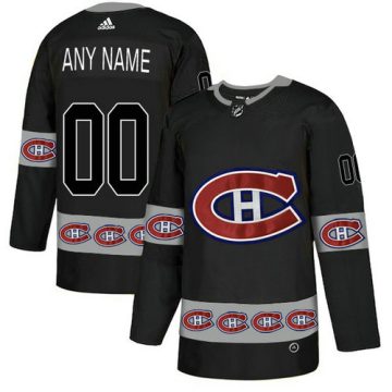 Custom Montreal Canadiens Black Team Logos Fashion Jersey