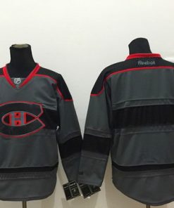 Custom Montreal Canadiens Charcoal Gray Jersey