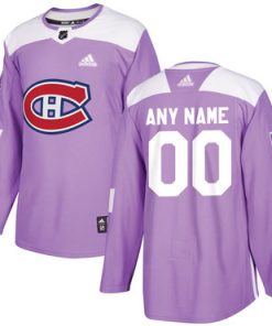 Custom Montreal Canadiens Purple Pink Hockey Fights Cancer Practice Jersey