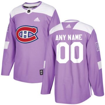 Custom Montreal Canadiens Purple Pink Hockey Fights Cancer Practice Jersey
