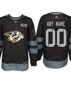 Custom Nashville Predators Black 1917 2017 100th Anniversary Jersey