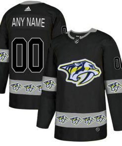 Custom Nashville Predators Black Team Logos Fashion Jersey