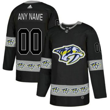 Custom Nashville Predators Black Team Logos Fashion Jersey